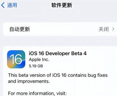 遂溪苹果手机维修分享iOS16 Beta4 更新内容及升级建议 