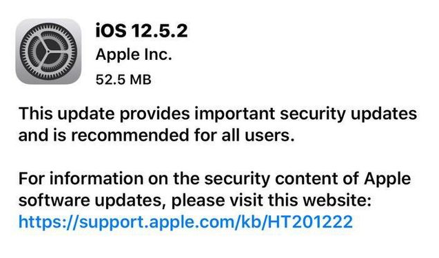 遂溪苹果手机维修分享iOS12.5.2发布，建议所有老苹果用户安装 